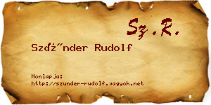 Szünder Rudolf névjegykártya