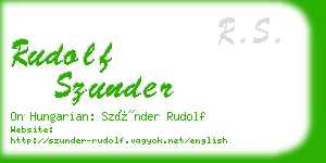 rudolf szunder business card